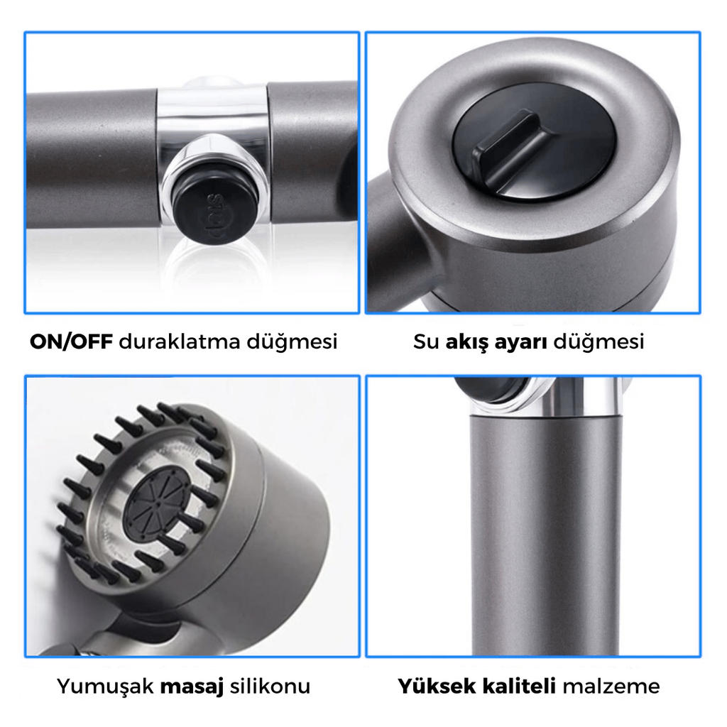 AquaRole Yeni Nesil Filtreli Masajlı Duş Başlığı