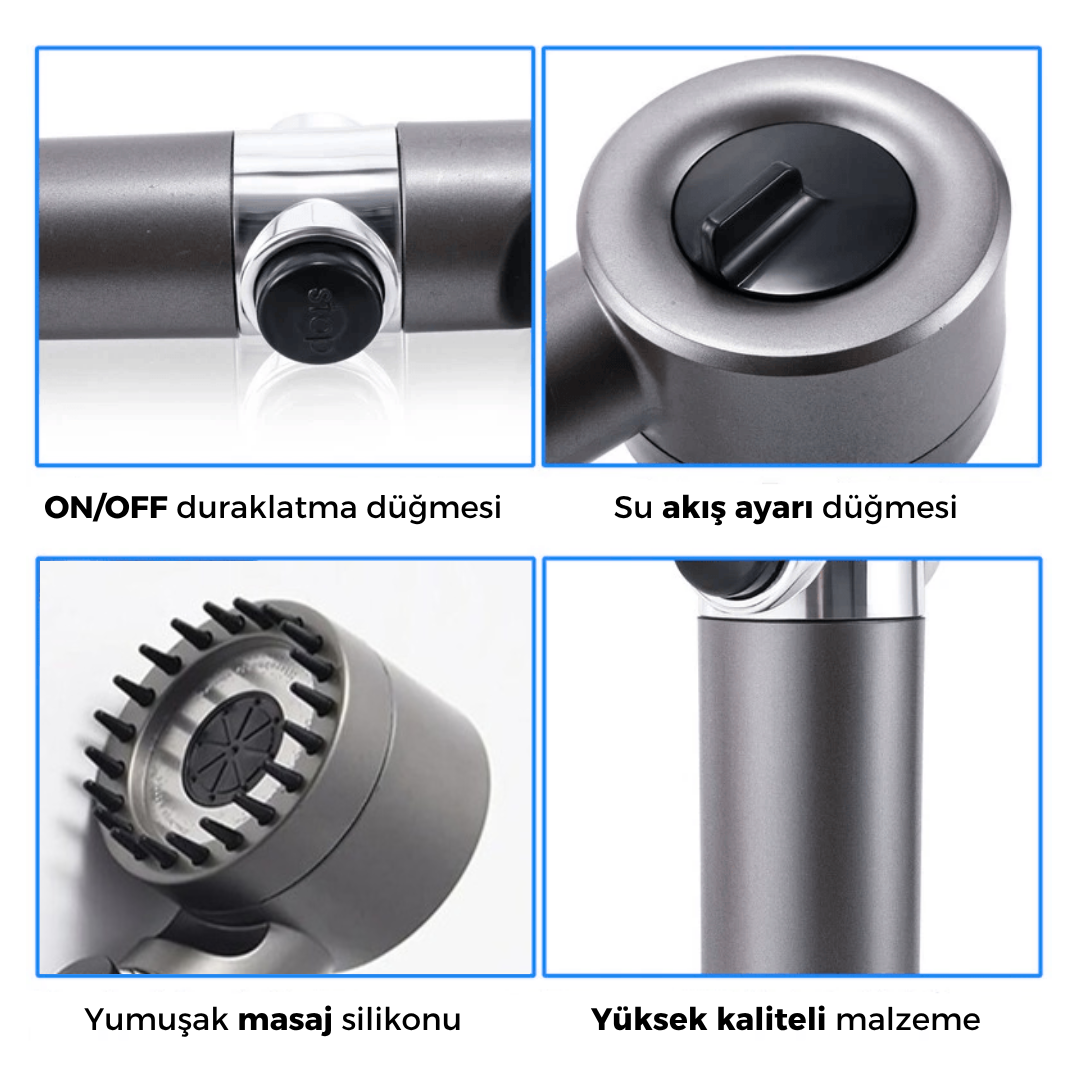 AquaRole Yeni Nesil Filtreli Masajlı Duş Başlığı